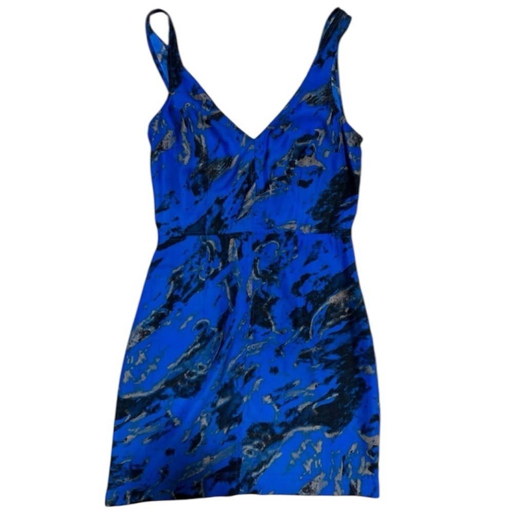 💙💛 Silence+noise Urban Outfitters Blue zippered Open Back Sleevless Dress SZ 0💙💛